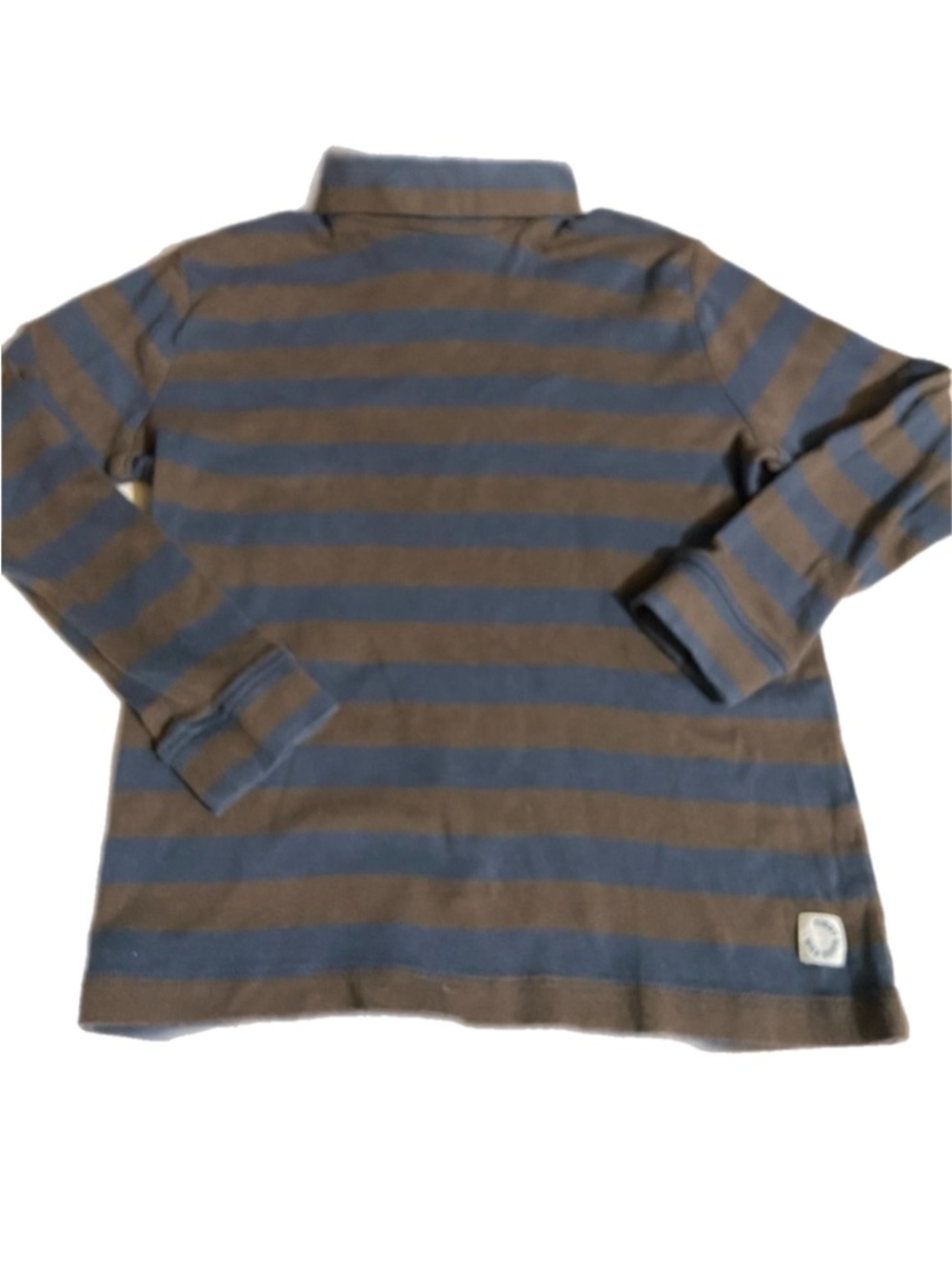Zara Striped Long Sleeve Turtleneck T Shirt Size 7 Yrs Comfy Unisex Brown/Blue